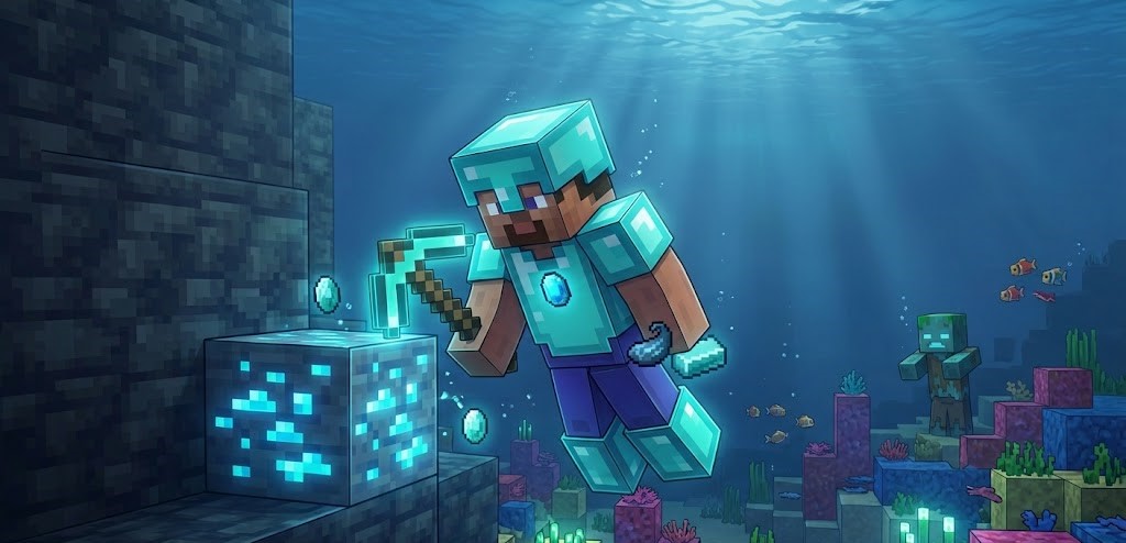 Мод на аквамаринову броню для Майнкрафт ПЕ