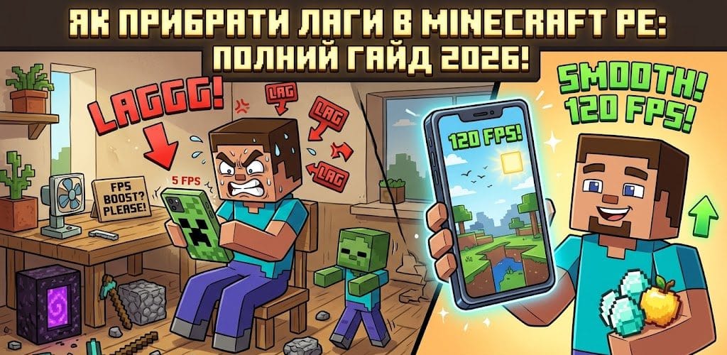 Як прибрати лаги в Майнкрафт ПЕ