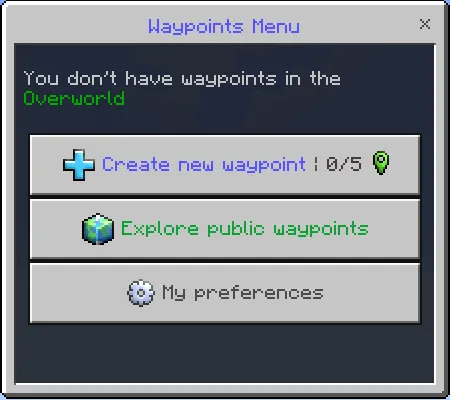 Waypoint Menu